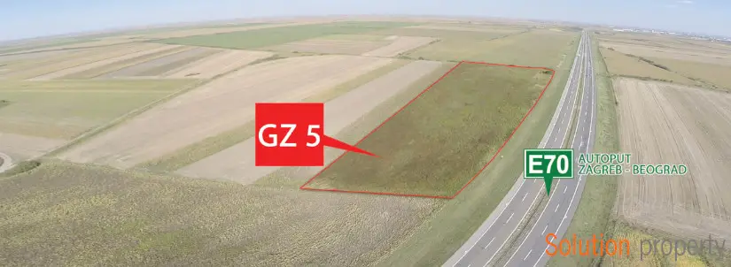 Pogled iz vazduha na lokaciju građevinsko industrijskog zemljišta GZ5